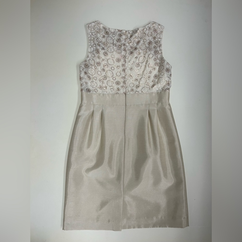 Tahari Cream Textured Sleeveless Dress - Picture 5 of 6